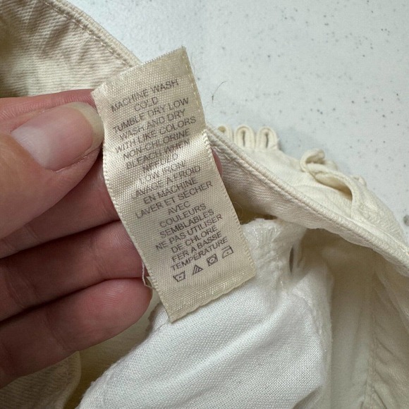 Zac Posen Womens Straight Leg Jeans Size 6 Ivory Mid Rise‎ Denim 6 Pockets - Picture 12 of 13